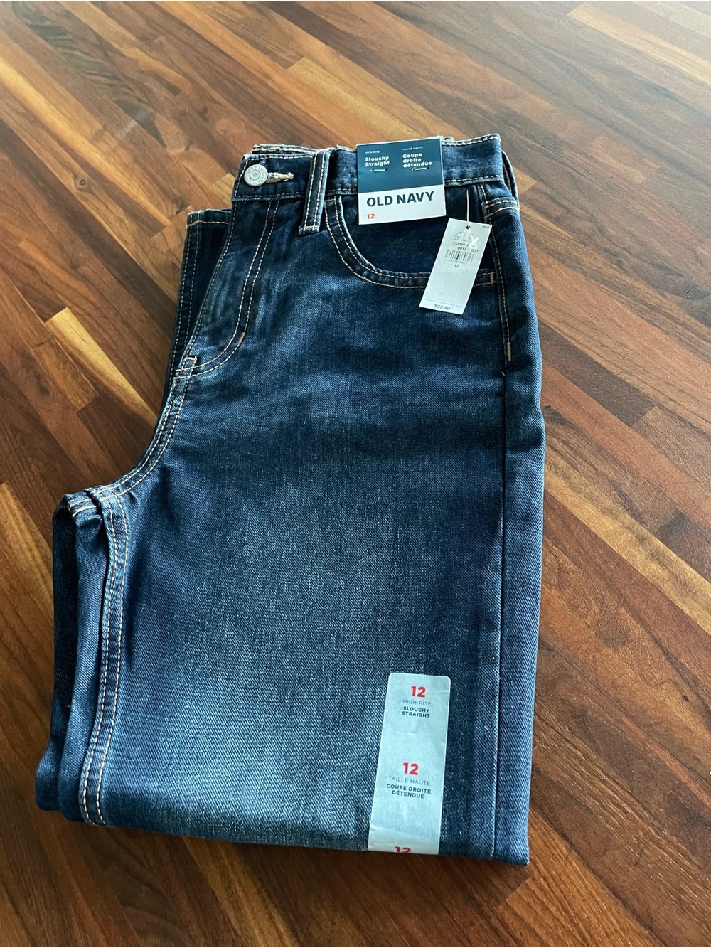 Old Navy Dark Blue Kids Slouchy Straight Jeans